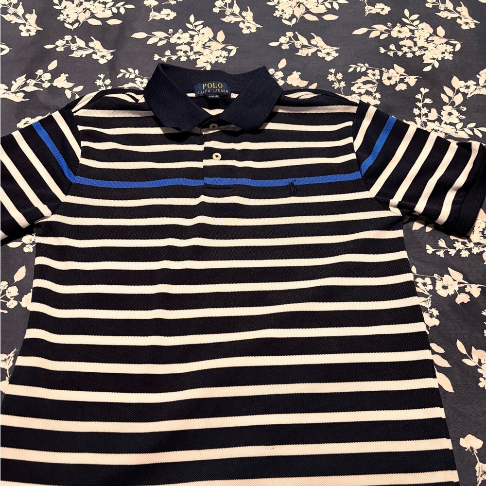 Ralph Lauren Navy Striped Polo Shirt